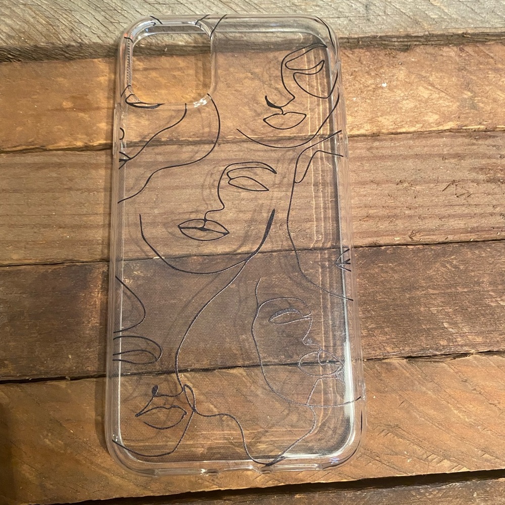 iPhone 11 transparent silicone line drawing phone case
